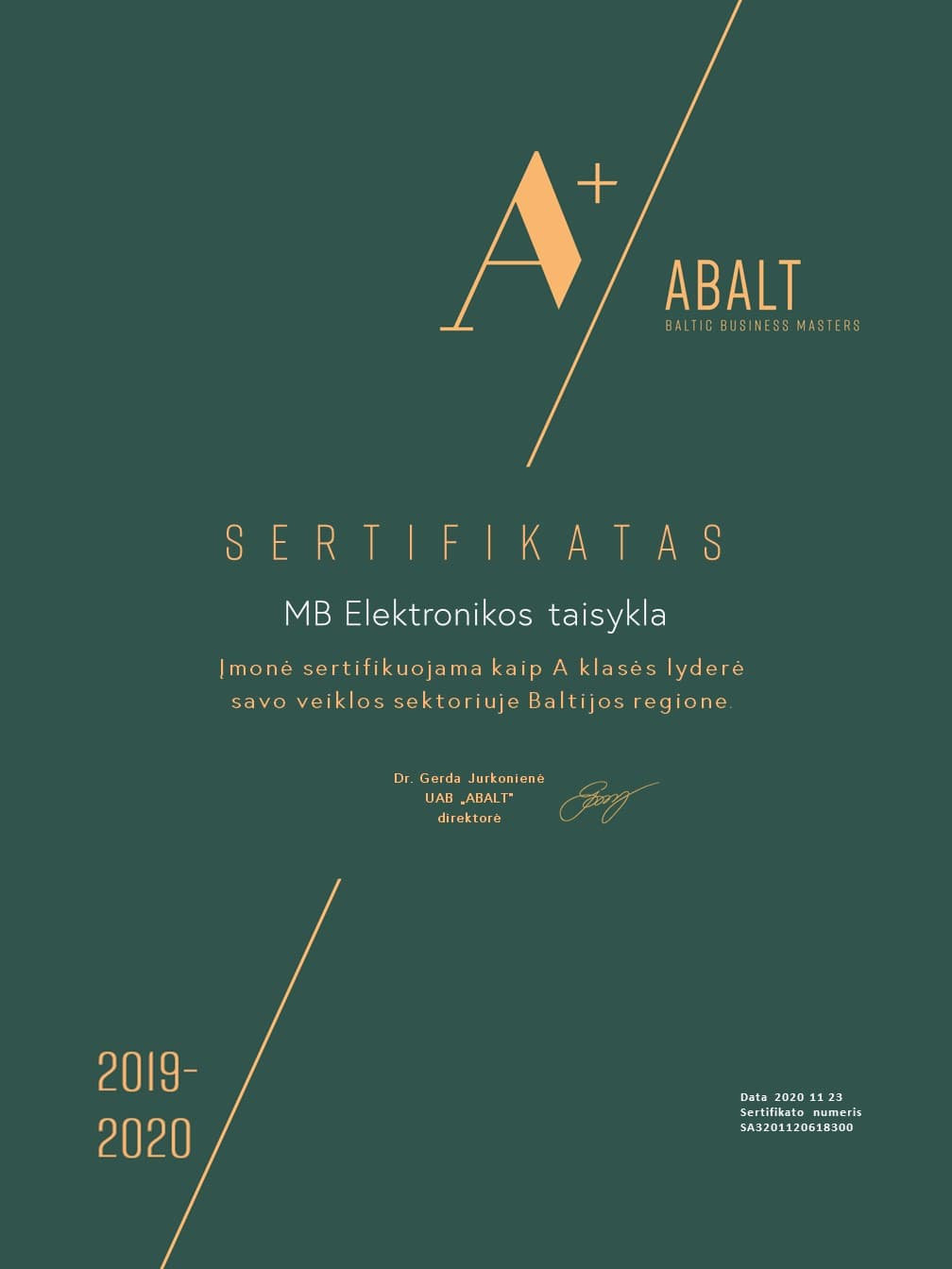 ABALT sertifikatas