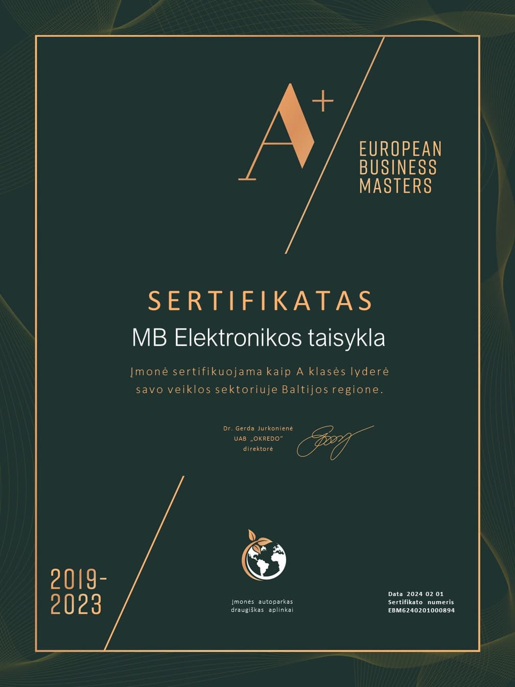 EKO sertifikatas 2023
