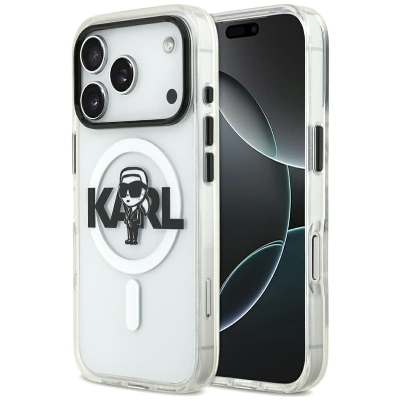 Karl Lagerfeld IML Karl Sketch Logo MagSafe - Case iPhone 17 Pro (Clear) 1