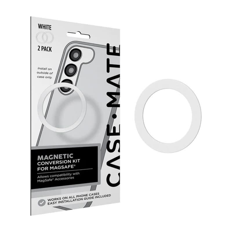 Case-Mate Magnetic Conversion Kit for MagSafe - Universal magnetic ring for case / smartphone 2 pcs. (White) 1