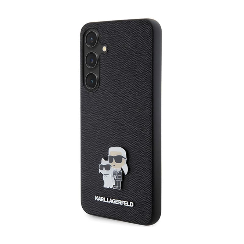 Karl Lagerfeld Saffiano Karl & Choupette Metal Pin - Samsung Galaxy S24 Case (black) 2