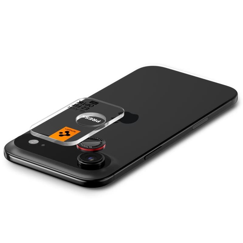 Spigen Optik Pro L-Series Glas.TR EZ Fit 2-Pack – Lens Protective Glass for iPhone Air (2 pcs) (Black / Red) 5