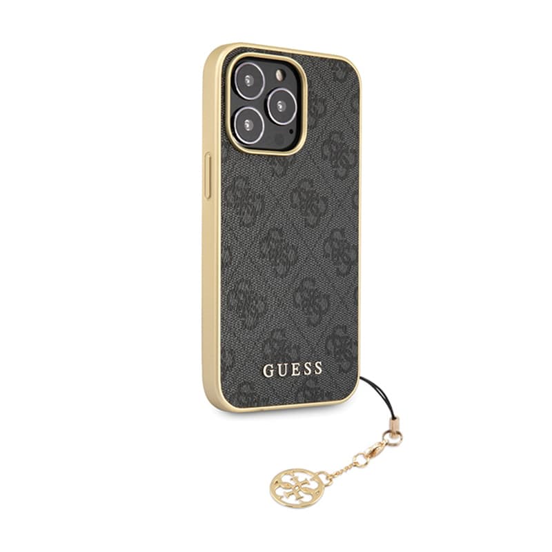 Guess 4G Charms Collection - Case for iPhone 14 Pro Max (Grey) 4