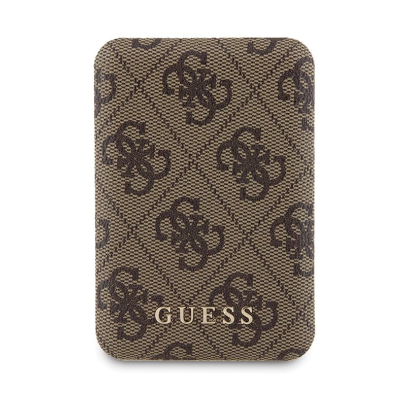 Guess Bundle Pack MagSafe 4G Metal Gold Logo - Case set + Power Bank 5000mAh MagSafe iPhone 15 Pro (brown) 8