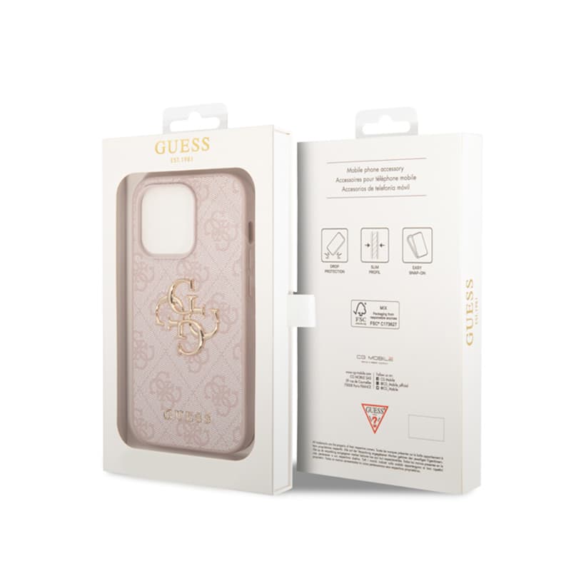 Guess 4G Big Metal Logo - Case for iPhone 15 Pro (Pink) 8