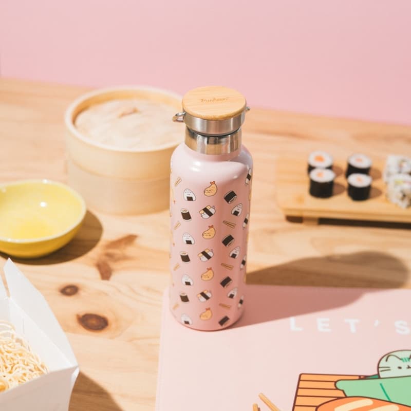 Pusheen - Stainless steel thermal bottle with handle from the Sushi Roll collection 500 ml 7