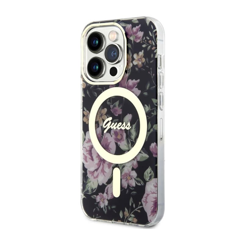 Guess Flower MagSafe - Case for iPhone 14 Pro (Black) 2