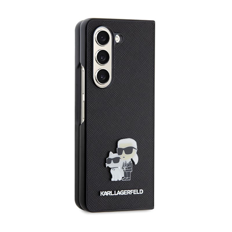 Karl Lagerfeld NFT Saffiano Karl & Choupette Pin - Samsung Galaxy Z Fold 5 Case (black) 5
