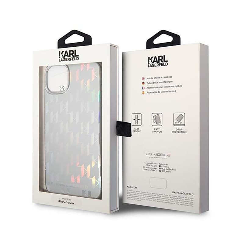 Karl Lagerfeld Monogram Pattern  Case iPhone 14 (Black) 8