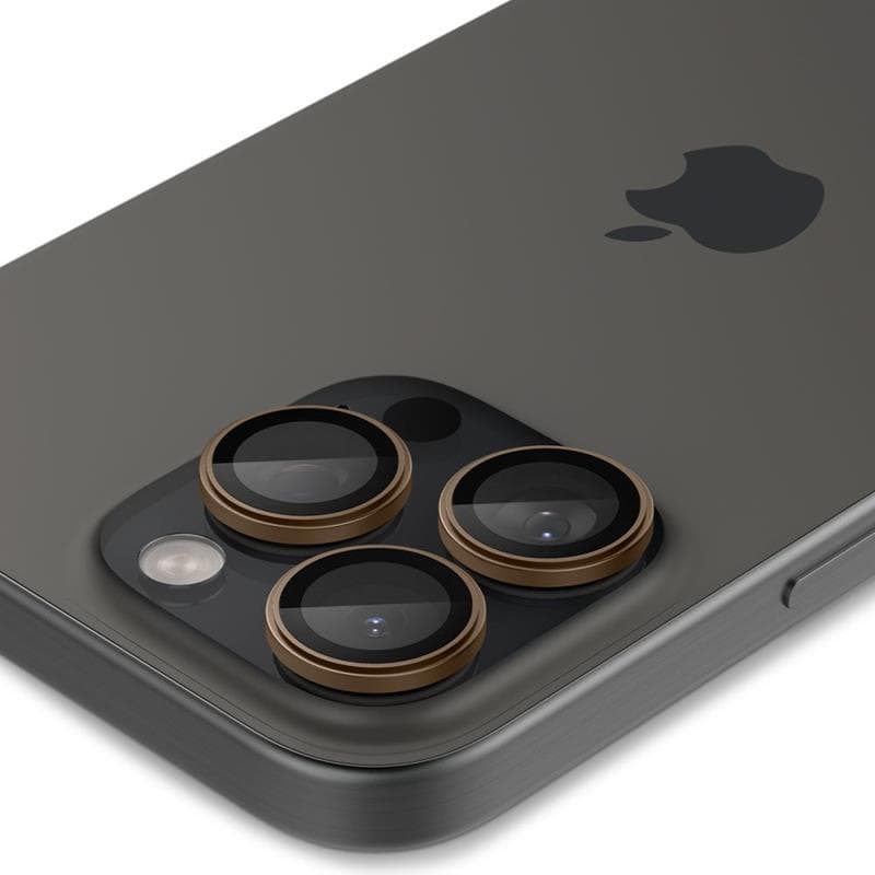 Spigen Optik Pro GLAS.TR EZ Fit Camera Protector 2-Pack - Lens Protector for iPhone 16 Pro / 16 Pro Max (2 pcs) (Desert Titanium) 5