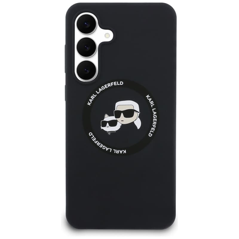 Karl Lagerfeld Silicone Karl & Choupette Heads MagSafe – Case Samsung Galaxy S25 FE (black) 3