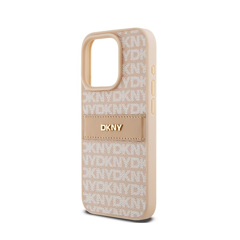 DKNY Leather Mono Stripe & Metal Logo - iPhone 15 Pro Case (pink) 6