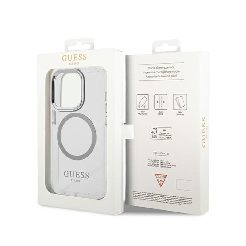 Guess Metal Outline MagSafe - Case for iPhone 14 Pro (Clear) 8