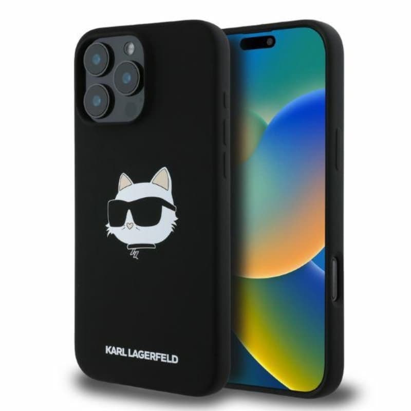Karl Lagerfeld Silicone Choupette Head Print MagSafe - Case iPhone 16 Pro Max (black)