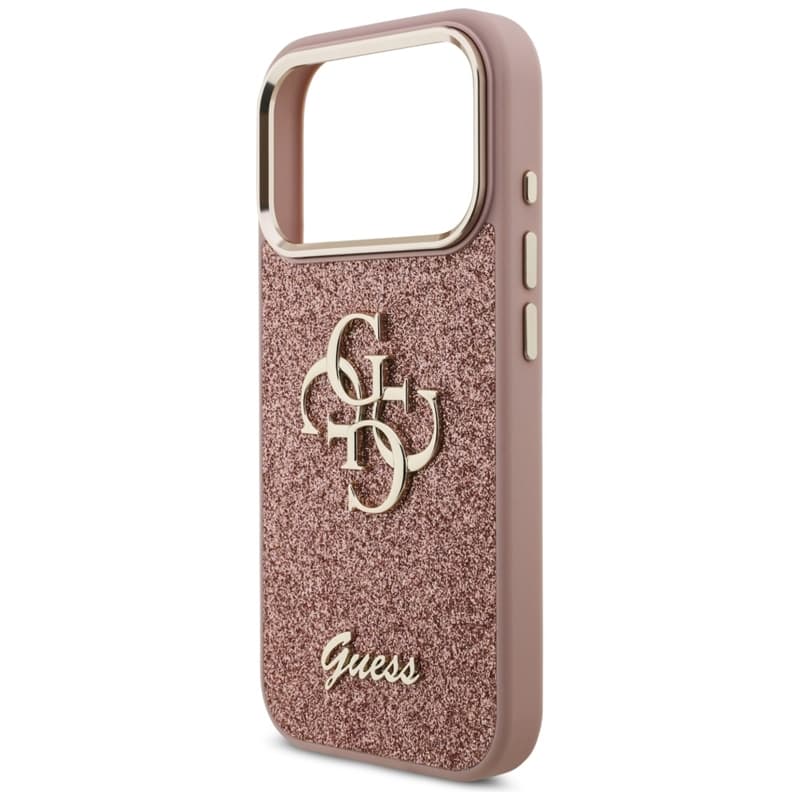 Guess Fixed Glitter Big 4G Metal Frame - Case iPhone 17 Pro (pink) 6