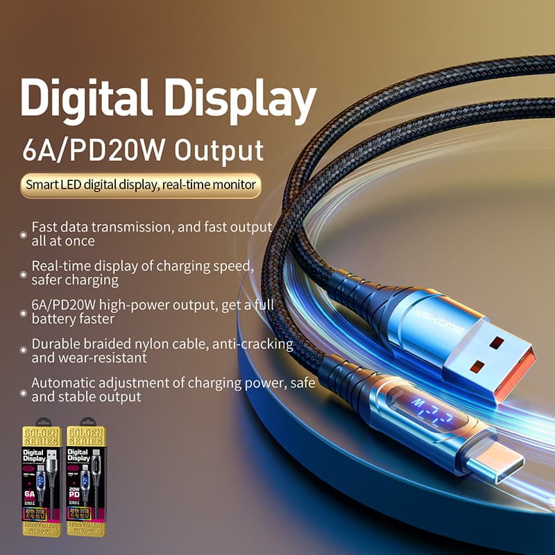 WEKOME WDC-166 Sakin Series - USB-A to Lightning 6A Fast Charging 1m Connecting Cable (Tarnish) 2