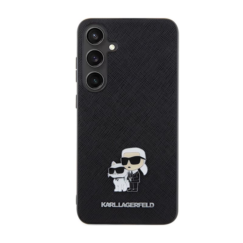 Karl Lagerfeld Saffiano Karl & Choupette Metal Pin - Samsung Galaxy S24 Case (black) 3
