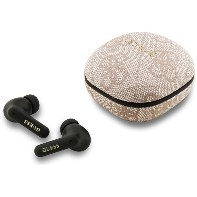 Guess 4G Classic Metal Logo - Bluetooth TWS ENC sluchátka + nabíjecí pouzdro (Růžová)