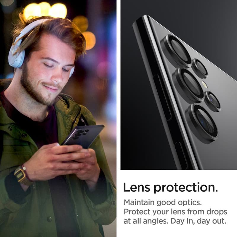 Spigen Optik Pro GLAS.TR EZ Fit Camera Protector 2-Pack - Lens protection glass for Samsung Galaxy S24 Ultra (2 pcs) (Black) 6