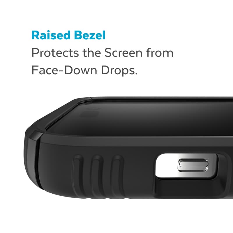 Speck Presidio2 Grip - Anti-slip iPhone 14 Pro Case (Black / Black / White) 7