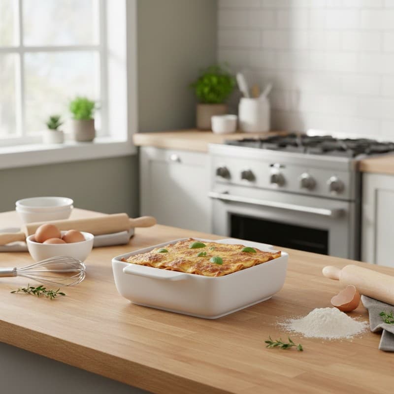 Alpina - Ceramic square ovenproof dish 21x15.8x5.8 cm (white) 3