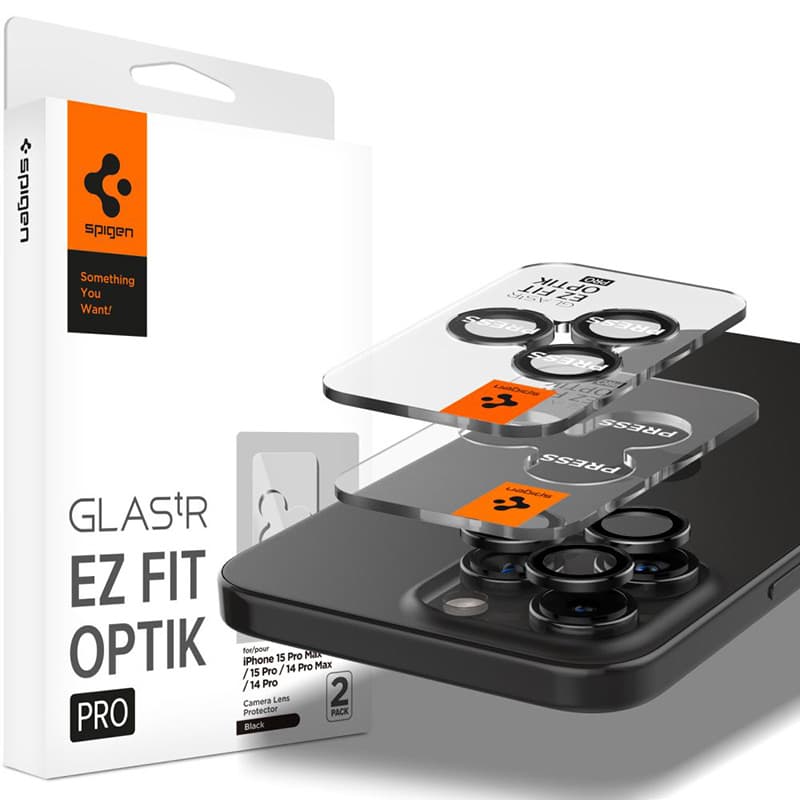 Spigen Optik Pro GLAS.TR EZ Fit Camera Protector 2-Pack - Lens protection glass for iPhone 16 Pro / 16 Pro Max / 15 Pro / 15 Pro Max / 14 Pro / 14 Pro Max (2 pc 2