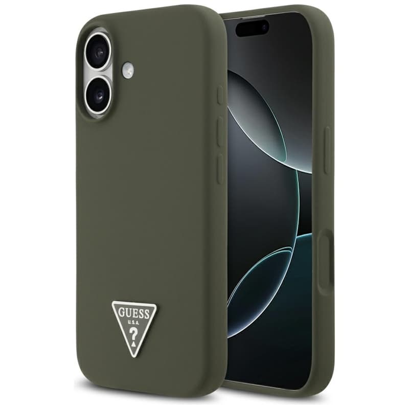 Guess Silicone Triangle Logo MagSafe - Case iPhone 17 (khaki)
