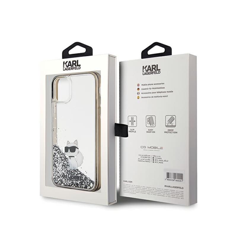 Karl Lagerfeld Liquid Glitter Choupette - iPhone 11 Case (Transparent) 8