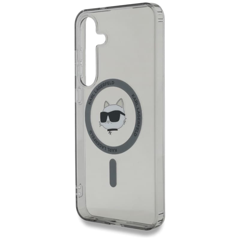Karl Lagerfeld Button Choupette Head Printed Logo MagSafe - Case for Samsung Galaxy S25 (Black) 6