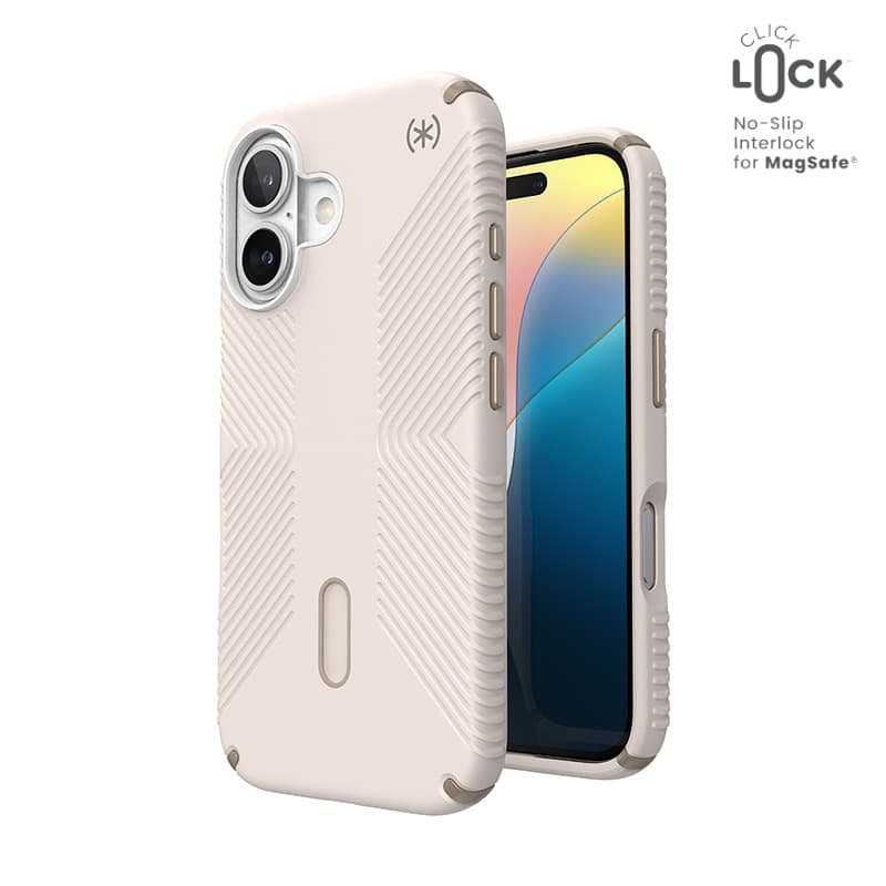 Speck Presidio2 Grip ClickLock & MagSafe - iPhone 16 Case (Bleached Bone / Heirloom Gold / Hazel Brown) 1