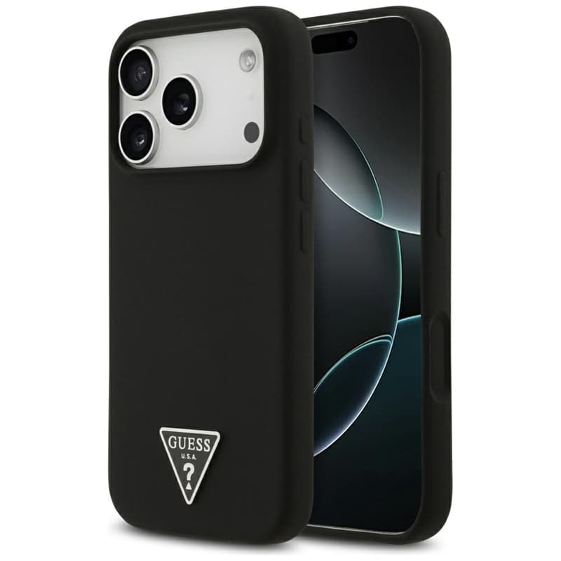 Guess Silicone Triangle Logo MagSafe - Case iPhone 17 Pro Max (black) 1