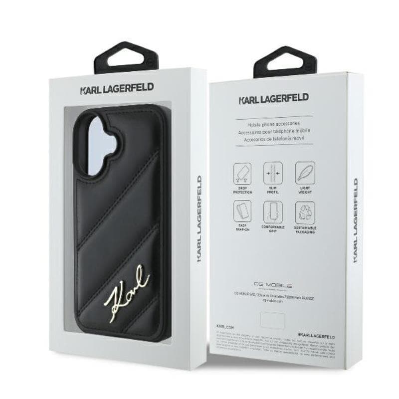 Karl Lagerfeld Quilted Signature - Case for iPhone 16 (black) 8