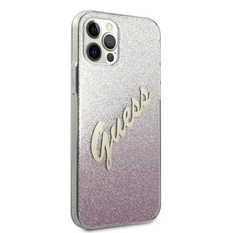 Guess Glitter Gradient Script - Case for iPhone 12 Pro Max (Pink) 4