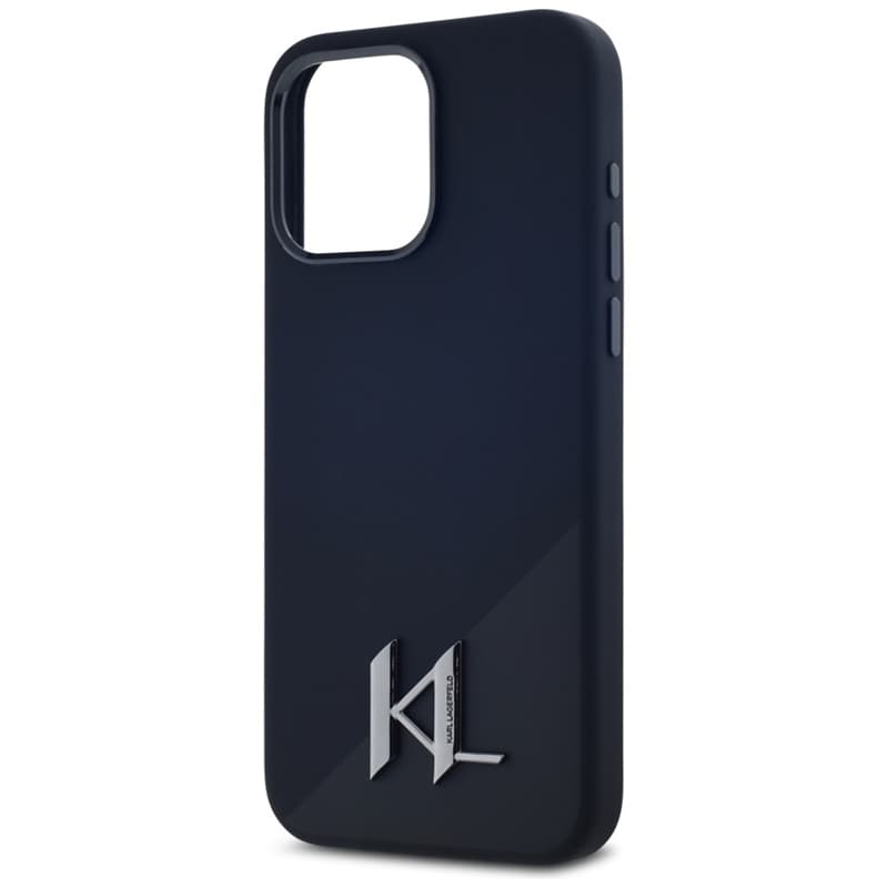 Karl Lagerfeld Silicone Shadow Metal Initial MagSafe - Case for iPhone 15 Pro (black) 6