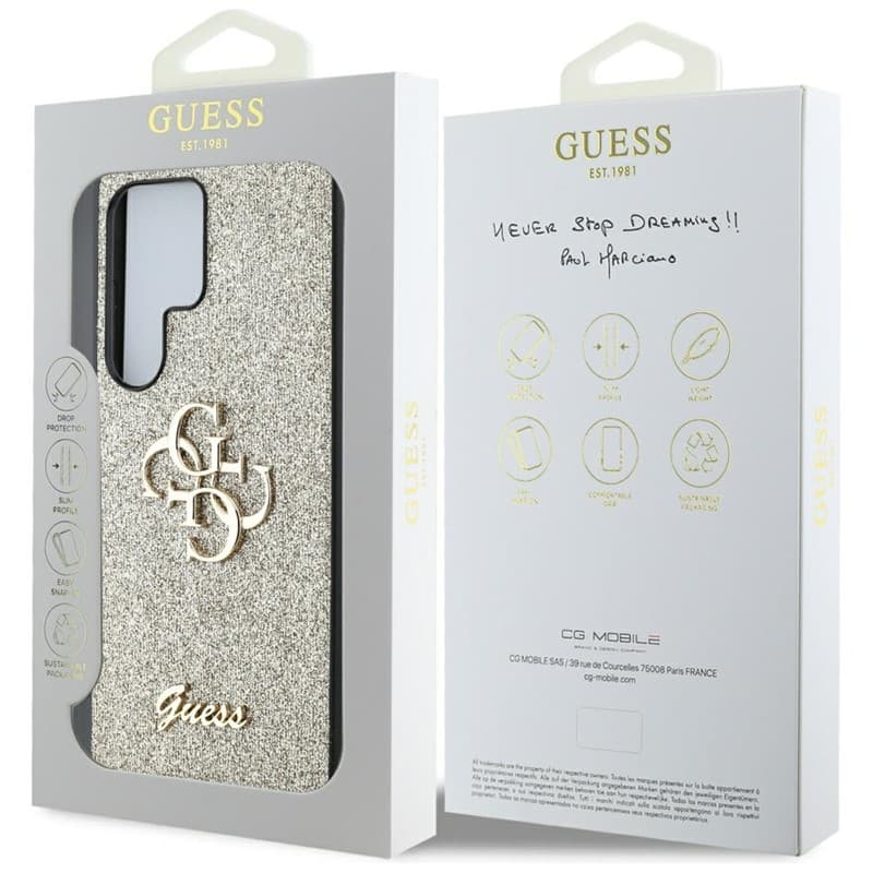 Guess Fixed Glitter Big 4G Metal Logo - Case for Samsung Galaxy S25 Ultra (gold) 8