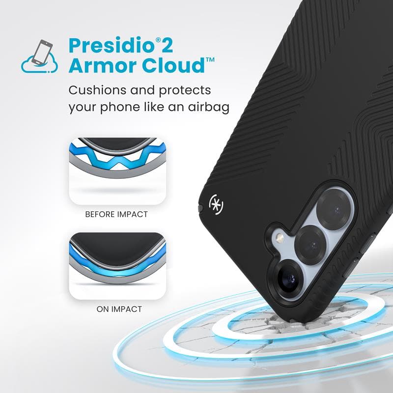 Speck Presidio2 Grip - Case for Samsung Galaxy S25+ / 24+ (Black/Slate Gray/White) 3
