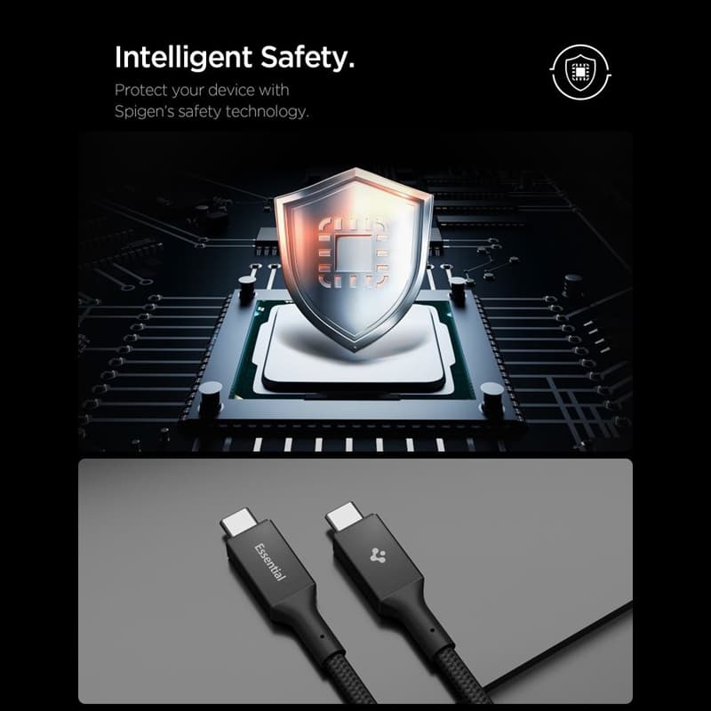 Spigen EB10010CC Essential - USB-C to USB-C PD Cable 100W 1m (Black) 7