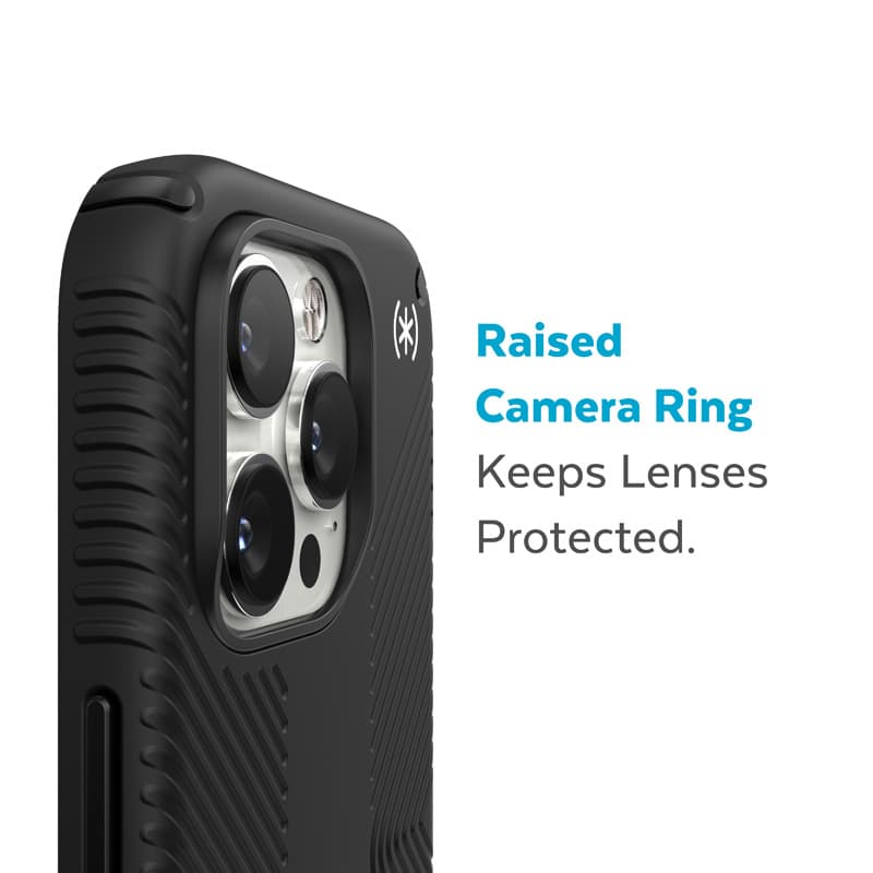 Speck Presidio2 Grip - Anti-slip iPhone 14 Pro Case (Black / Black / White) 8
