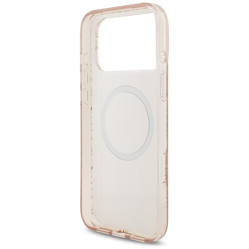 Guess IML Flowers Electro Pearl Strap MagSafe - Case iPhone 17 Pro Max (pink) 7
