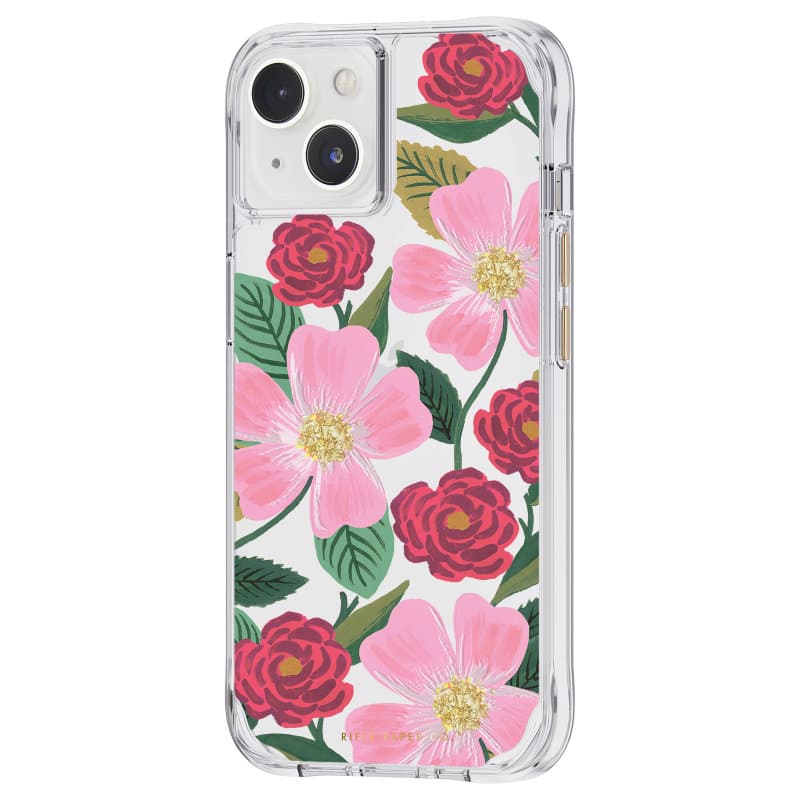 Rifle Paper Clear - Case decorated in gold for iPhone 14 / iPhone 13 (Rose Garden) 3