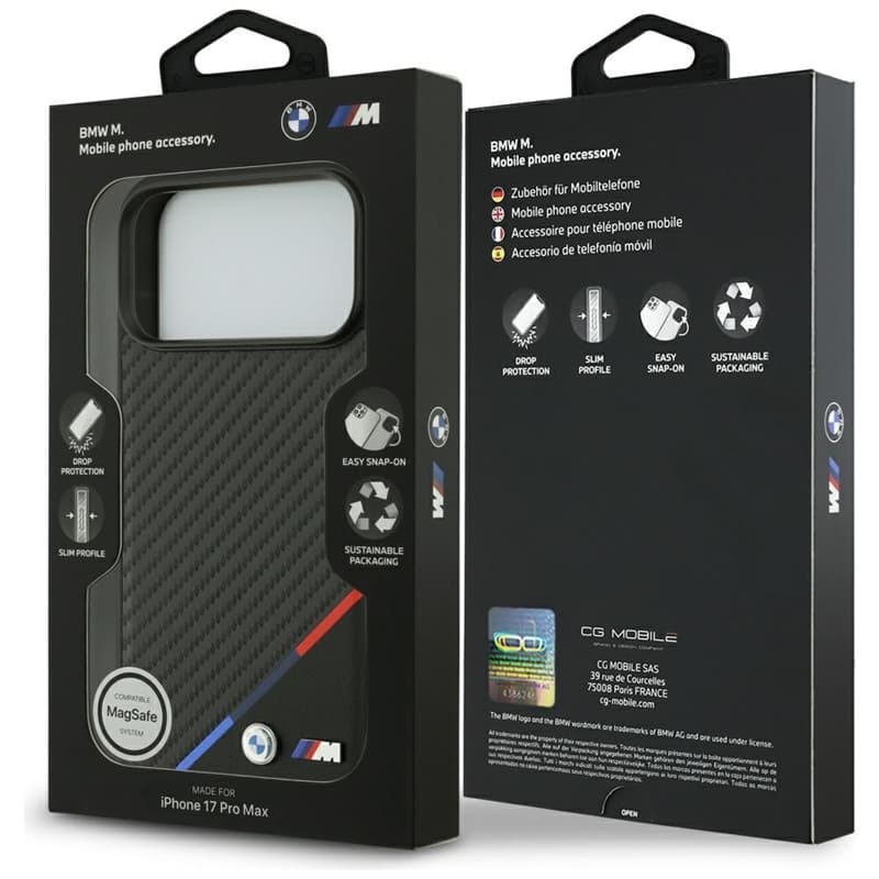 BMW M Carbon Tricolor Line MagSafe - Case iPhone 17 Pro Max (black) 8