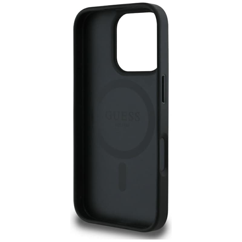 Guess Grained Hot Stamp Peony Triangle Logo MagSafe - Case for iPhone 16 Pro Max (black) 7