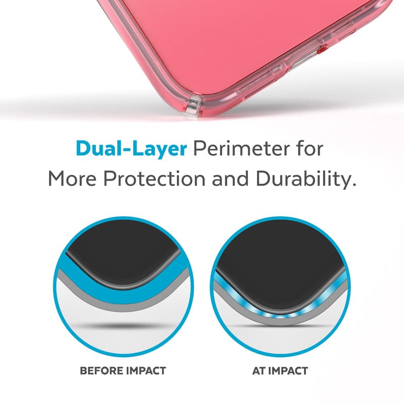 Speck Presidio Perfect-Clear + Ombre - iPhone 15 Plus / 14 Plus Case with MICROBAN Coating (Clear / Vintage Rose Fade) 5