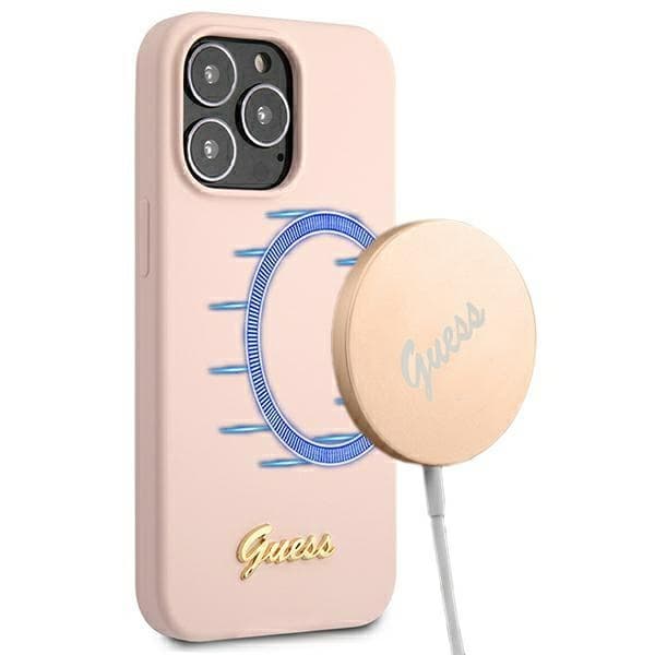 Guess Silicone Script - Case for iPhone 12 / iPhone 12 Pro (pink) 1
