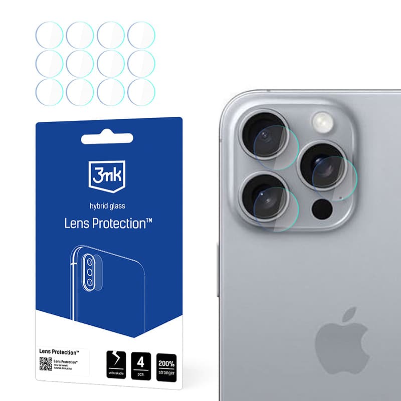 3mk Lens Protection - Camera Lens Glass for iPhone 16 Pro Max (4 sets) 1
