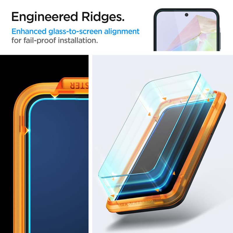 Spigen Alm Glas.TR 2-Pack - Tempered glass for Samsung Galaxy A35 5G (Transparent) 8