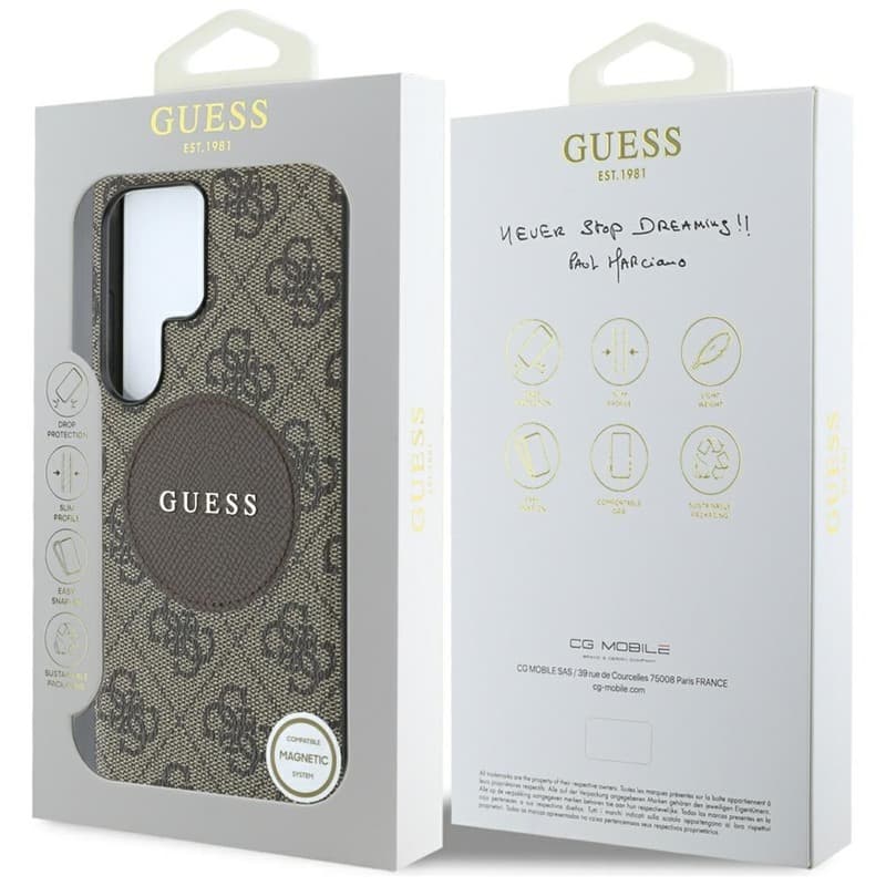 Guess 4G Round Patch Classic Logo MagSafe - Case for Samsung Galaxy S25 Ultra (brown) 8