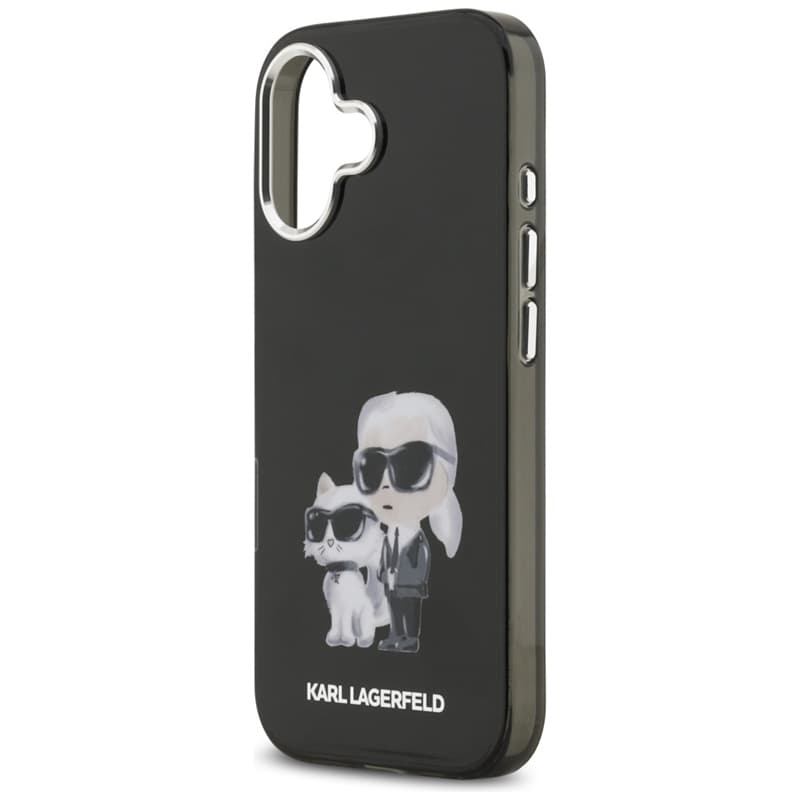 Karl Lagerfeld IML Aquarelle Karl & Choupette & Logo MagSafe - Case iPhone 17 (Black) 7