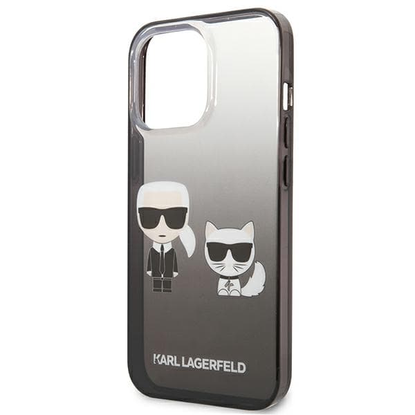 Karl Lagerfeld Gradient Ikonik Karl & Choupette - Case for iPhone 13 Pro (Black) 6