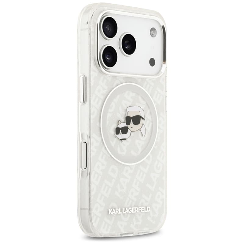 Karl Lagerfeld IML Glitter Karl & Choupette Heads Logo MagSafe - Case for iPhone 17 Pro (gray) 4